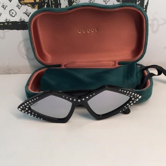 New Authentic Gucci Black Rhinestone Sunglasses. GG0496s 004 main image 10